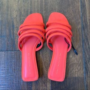 NEW Zara Trafaluc Orange Slide Sandals